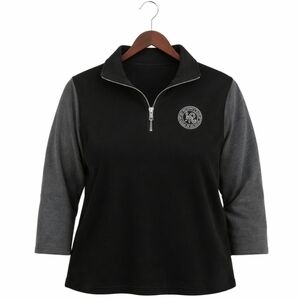 Lauren Ralph Lauren Black Logo Quarter Zip Fleece Womens Size XL